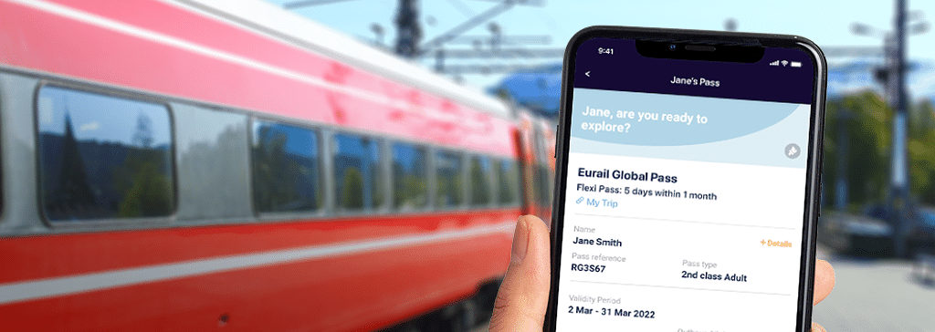 Eurail Global Pass mobil bileti Avrupa haritası üzerinde